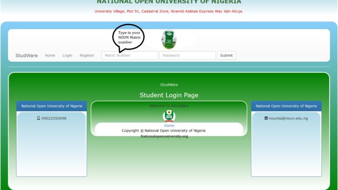 NOUN Student Registration Login Portal 2023/2024 Academic Session